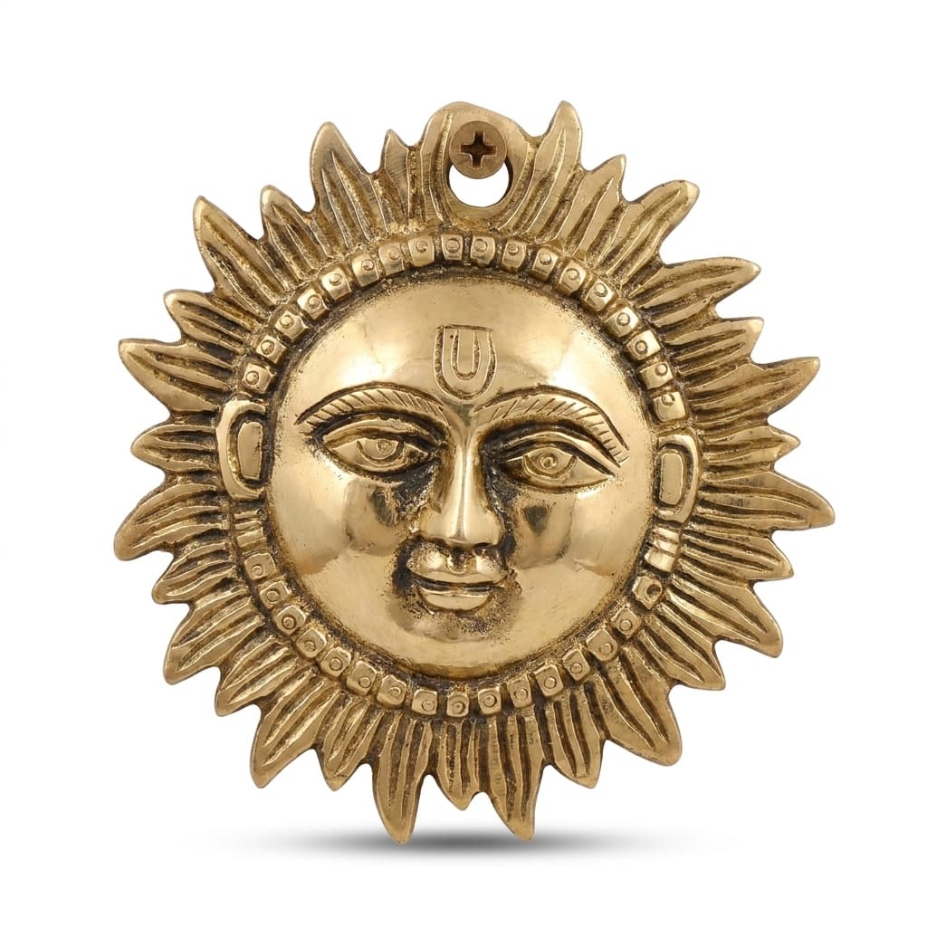 Pure brass Surya Devta sun god wall hanging